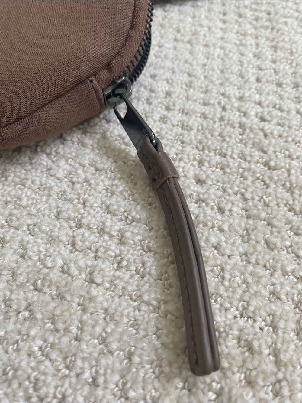 Athleta Chocolate Brown Round Wristlet Pouch with Braided Strap - Picture 6 of 6